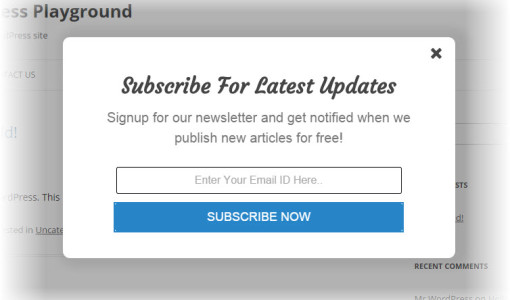Elegant subscription popup plugin